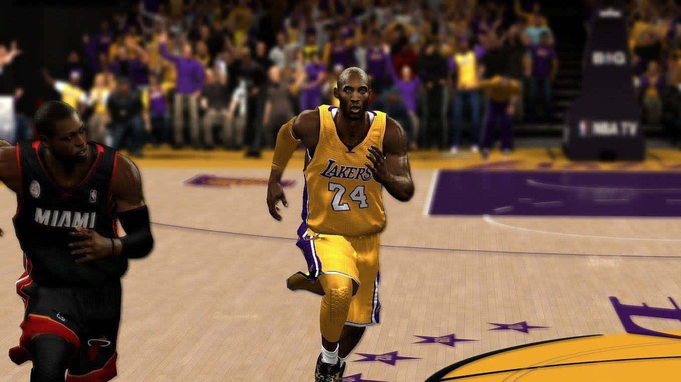 Nba 2k Kobe Bryant During Gameplay Background