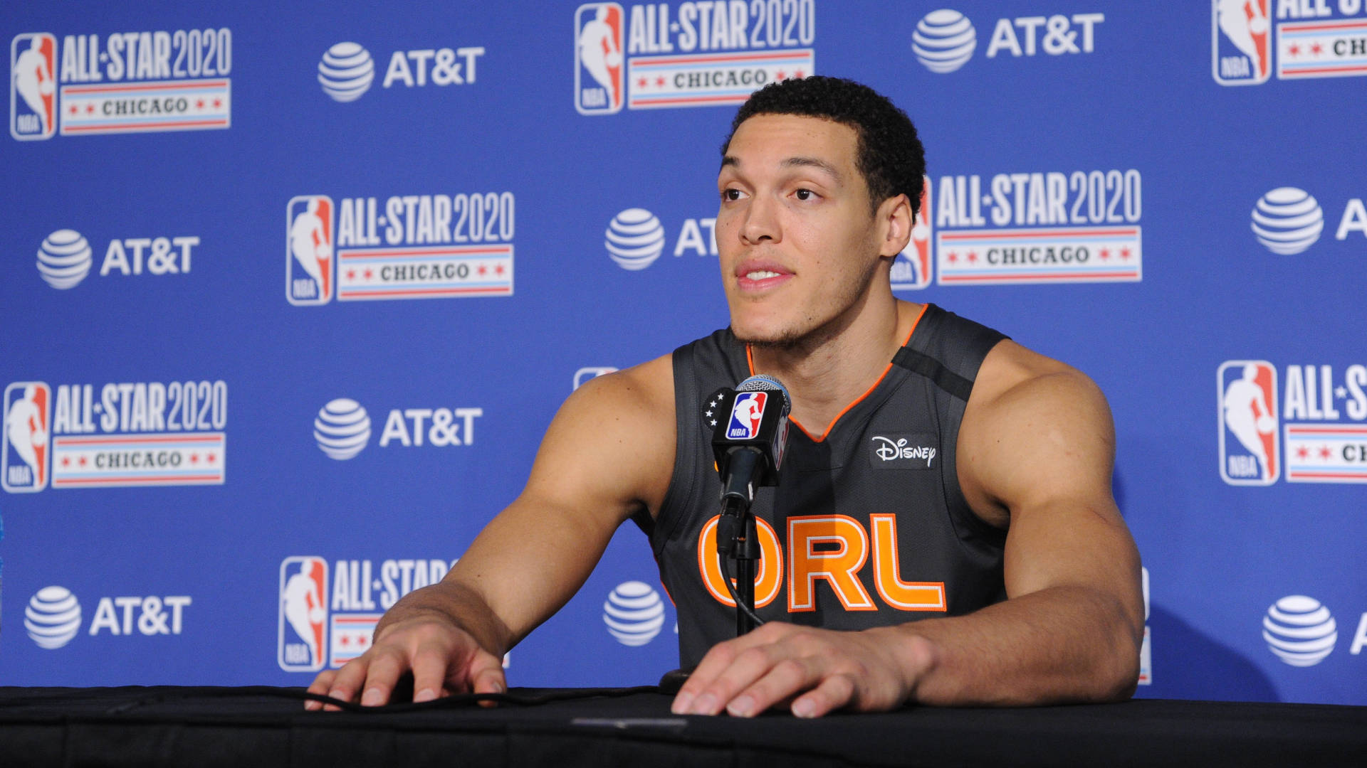 Nba All-star Aaron Gordon In Action Background