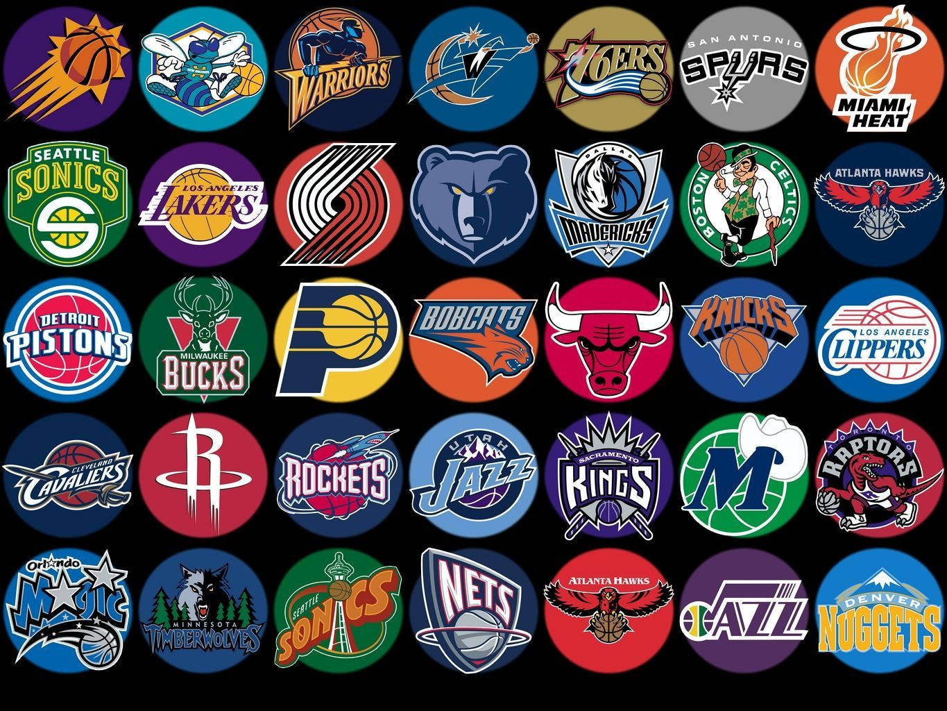 Nba Basketball Team Logos Background