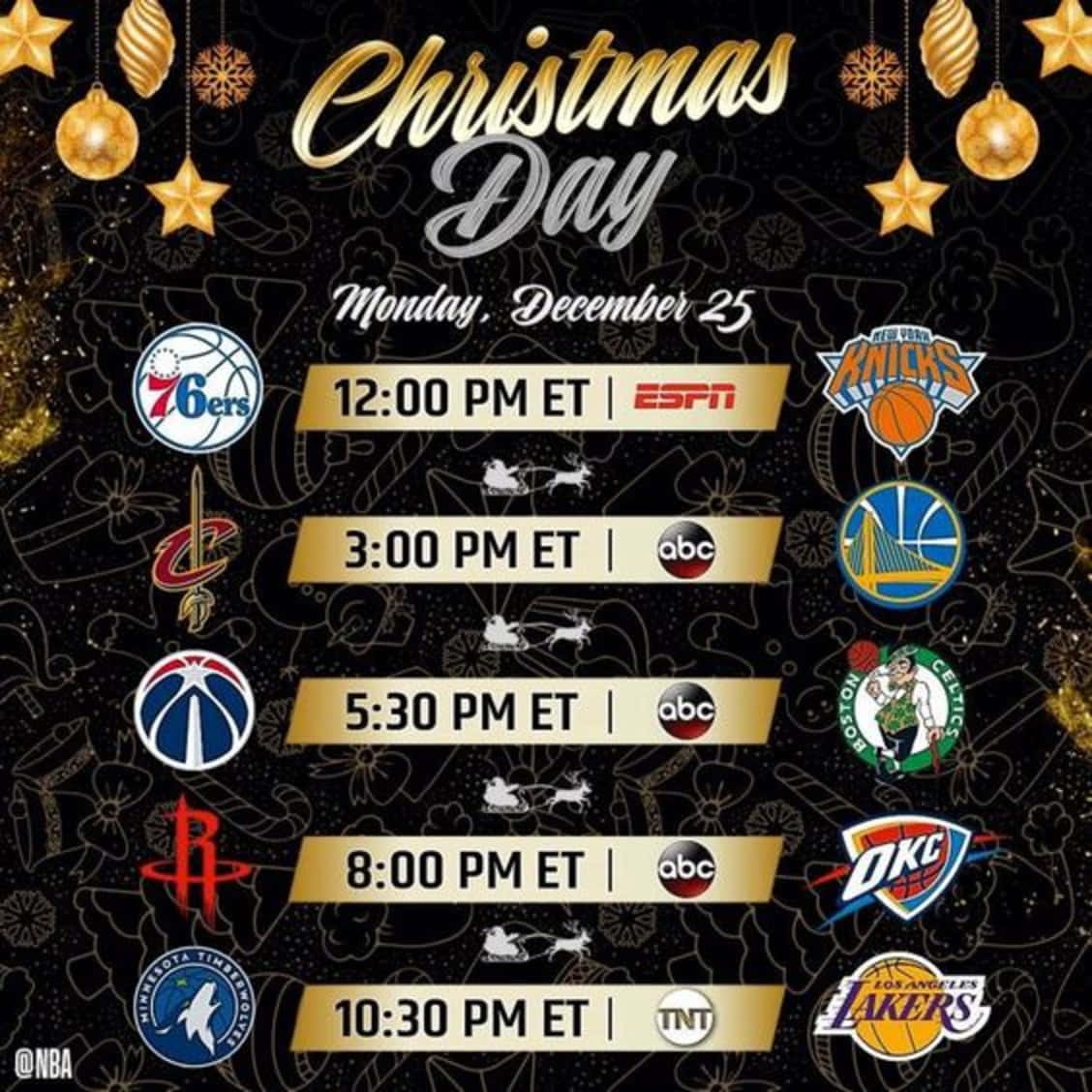 Nba Christmas Schedule Background