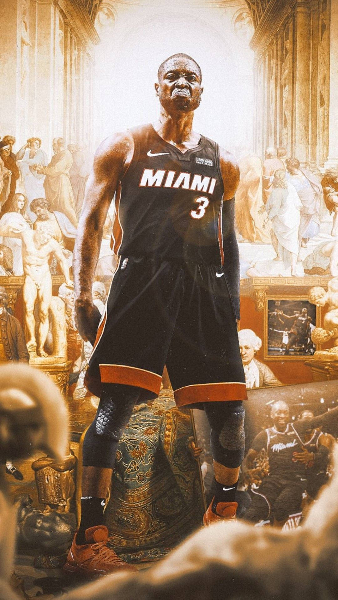 Nba Finals Fierce Dwyane Wade Poster Background