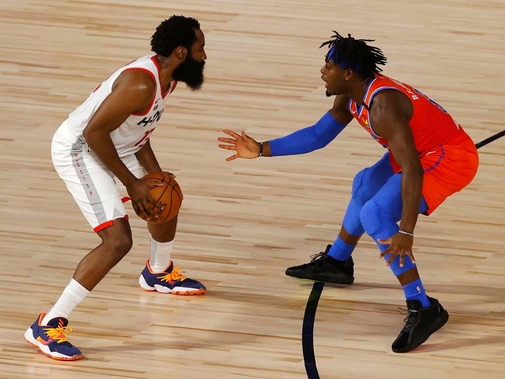 Nba James Harden And Luguentz Dort Background