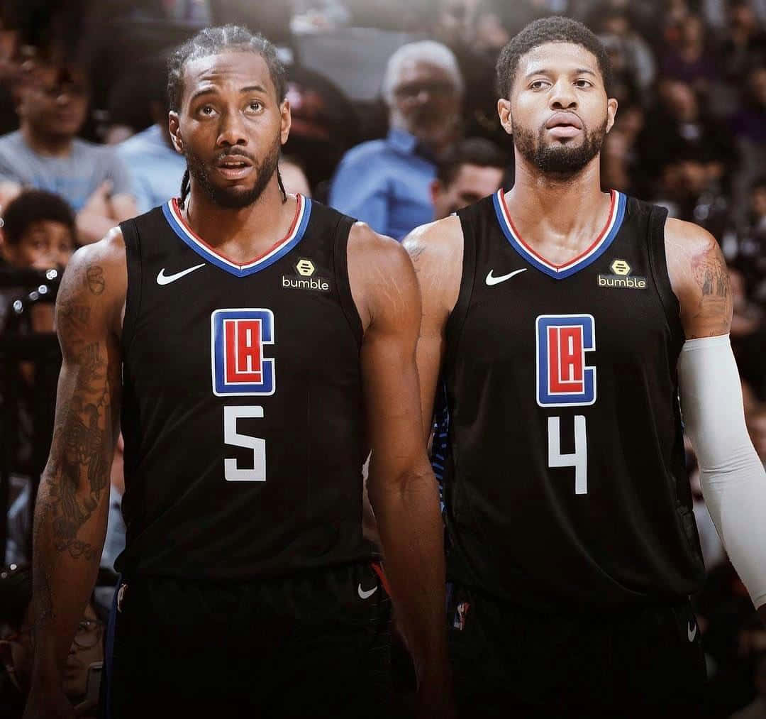 Nba La Clippers Players Kawhi Leonard And Paul George Photograph Background