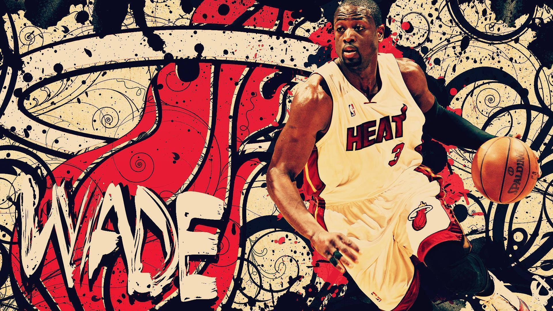 Nba League Dwyane Wade Artwork Background