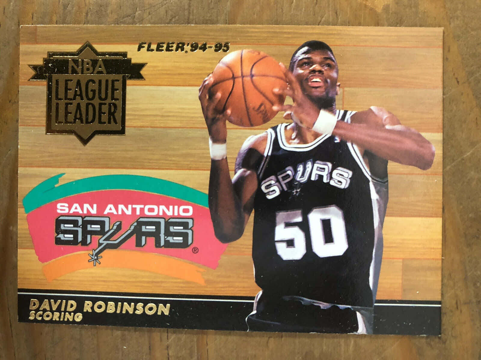 Nba League Leaders 1994-1995 Fleer David Robinson Background