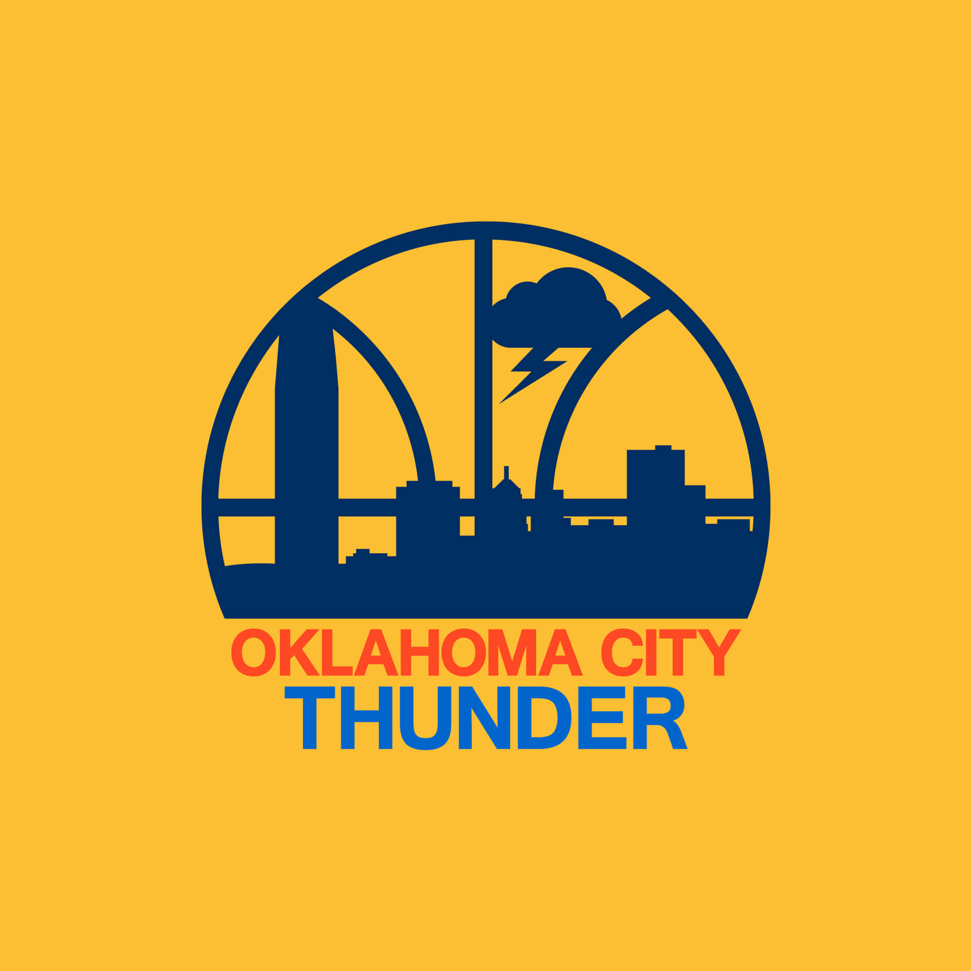 Nba League Oklahoma City Thunders Team Logo Background
