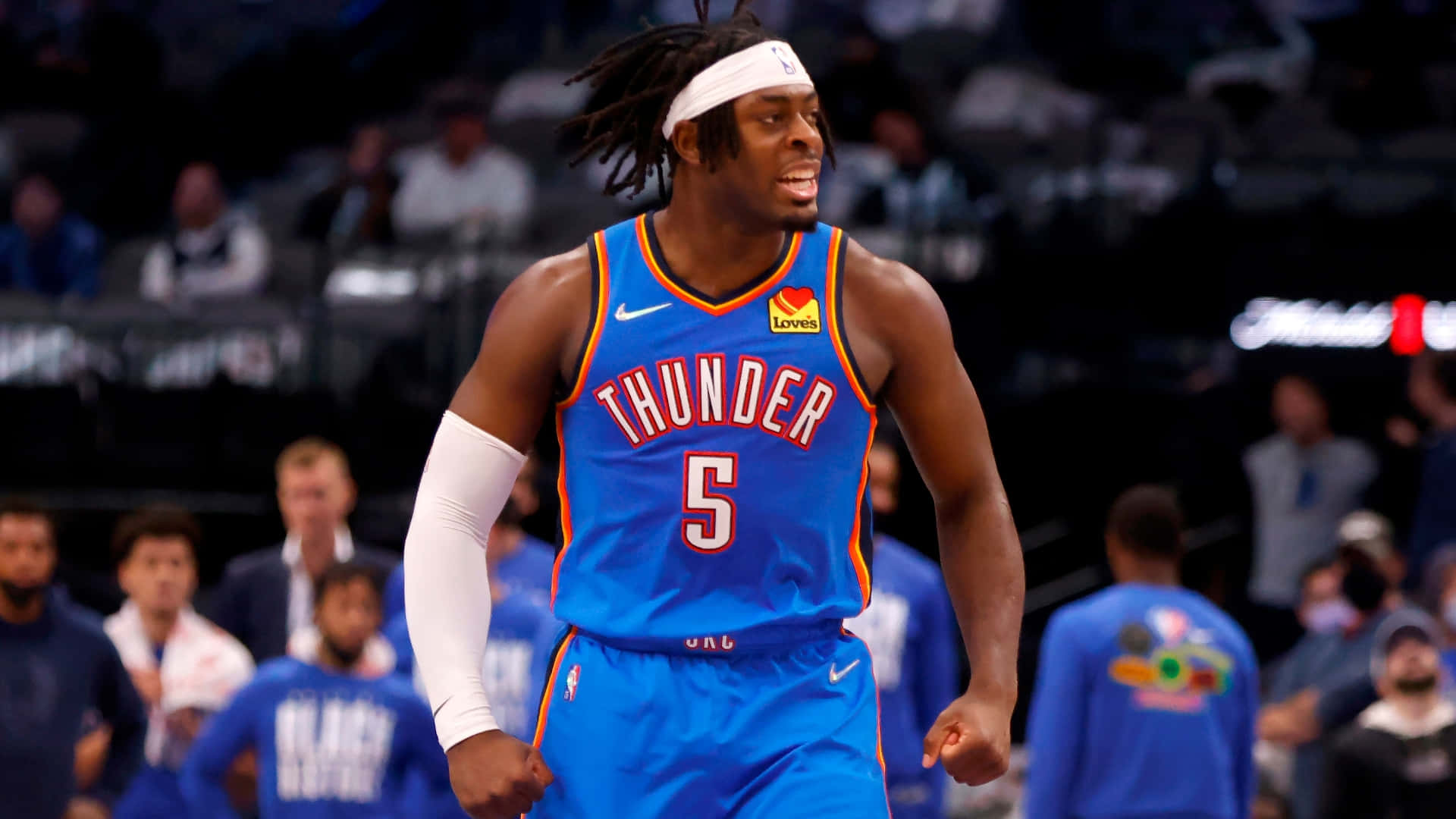Nba League Thunder Luguentz Dort Background