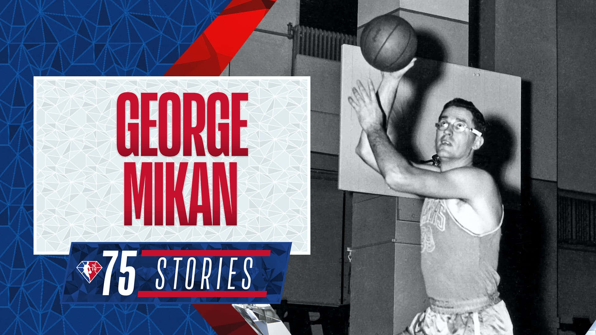 Nba Legend George Mikan In Action Background