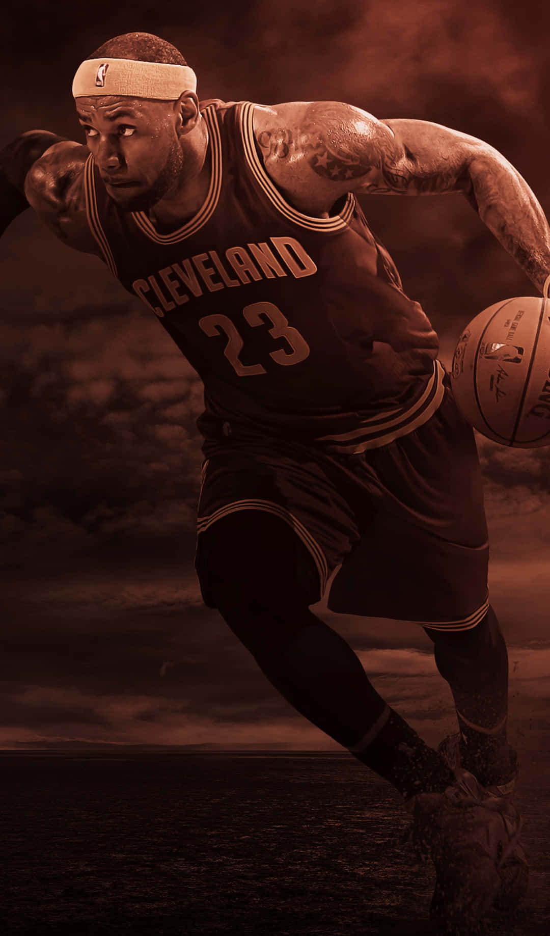 Nba Legend Lebron James Showing Off His Iphone Background