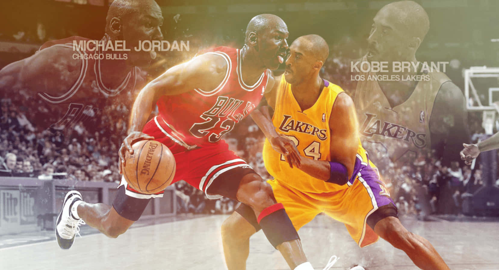 Nba Legendary Rivalry - Kobe Bryant And Michael Jordan Background