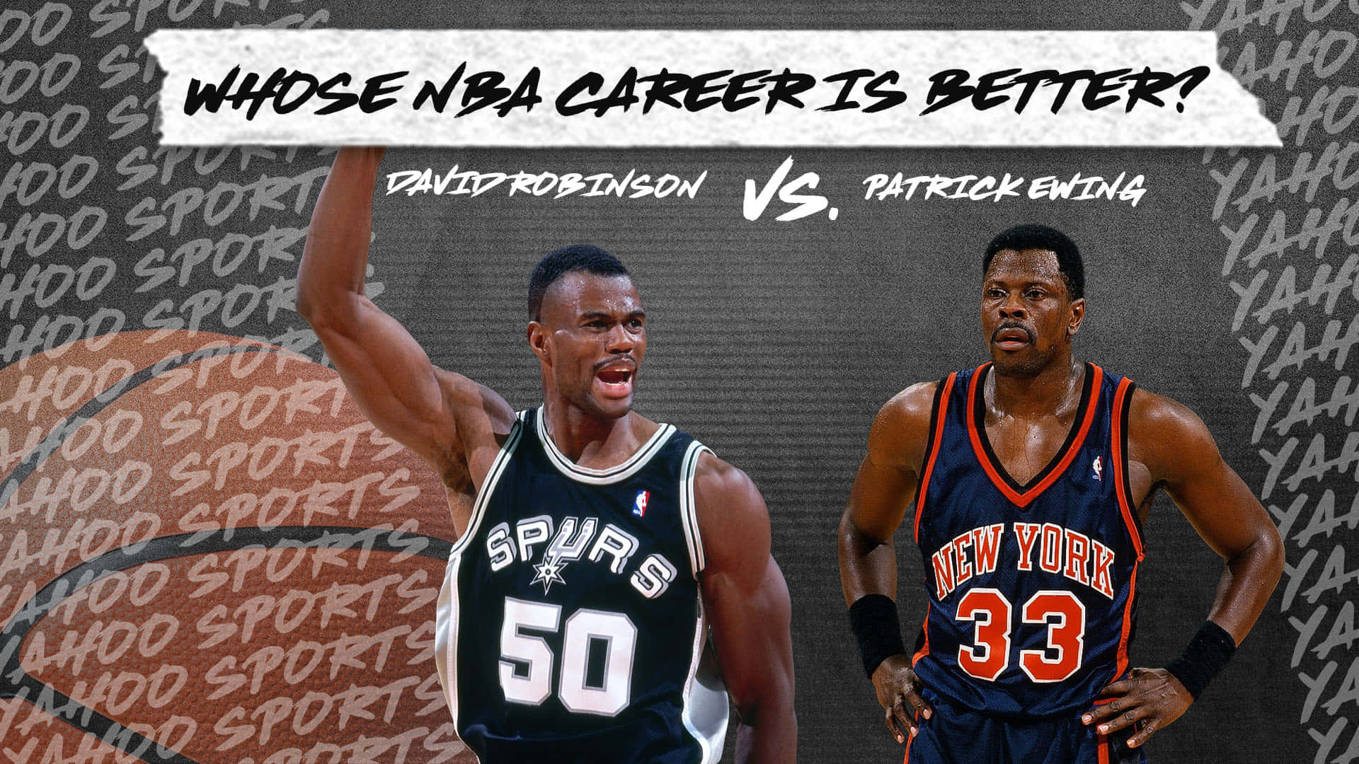 Nba Legends David Robinson And Patrick Ewing In Action Background