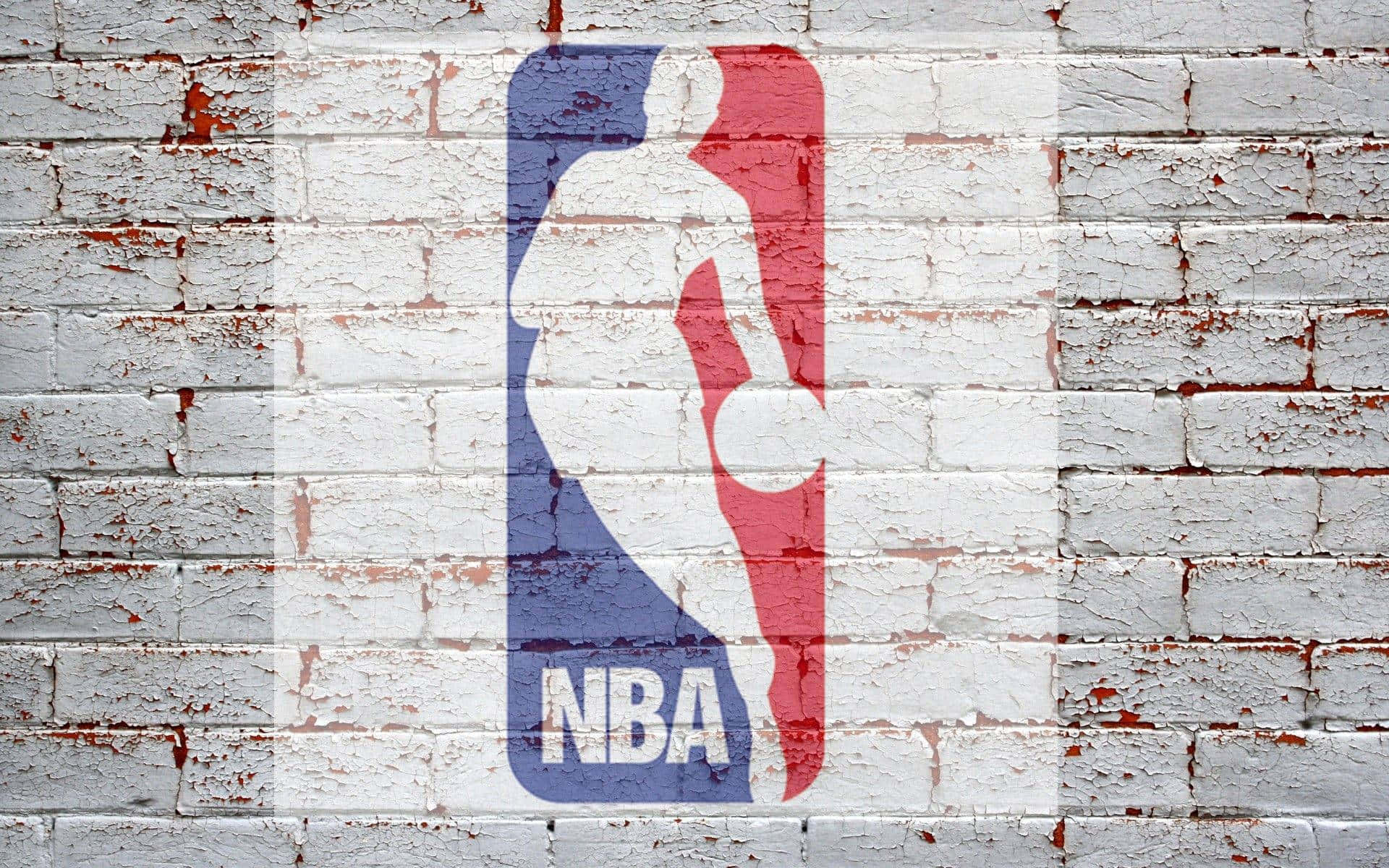 Nba Logo Painted On Brick Wall