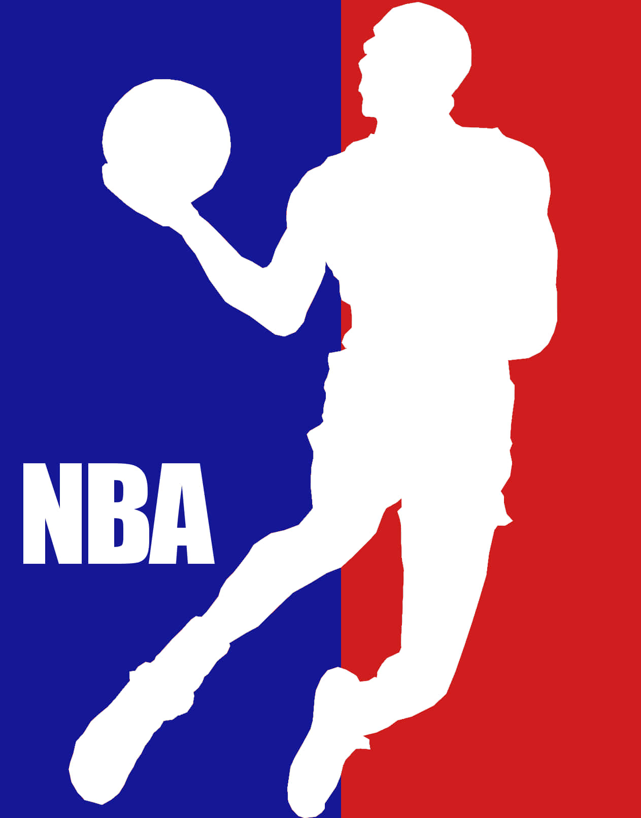 Nba Logo With Dribbling Silhouette