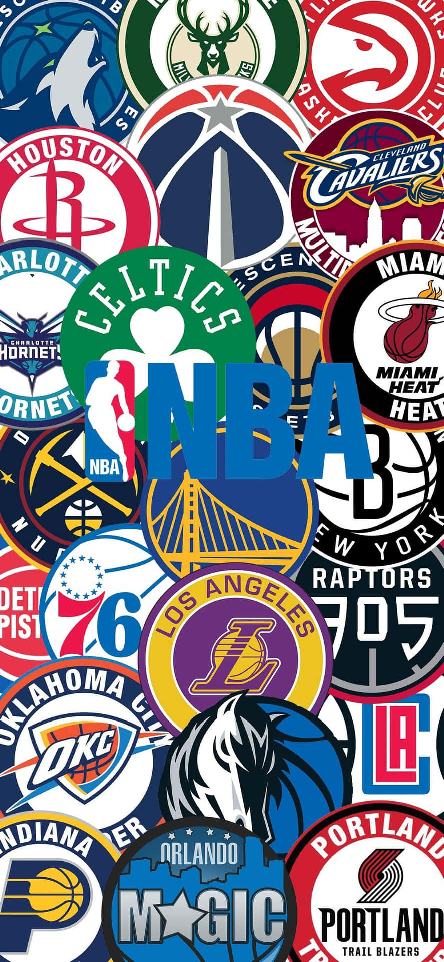 Nba Logo With Team Badges