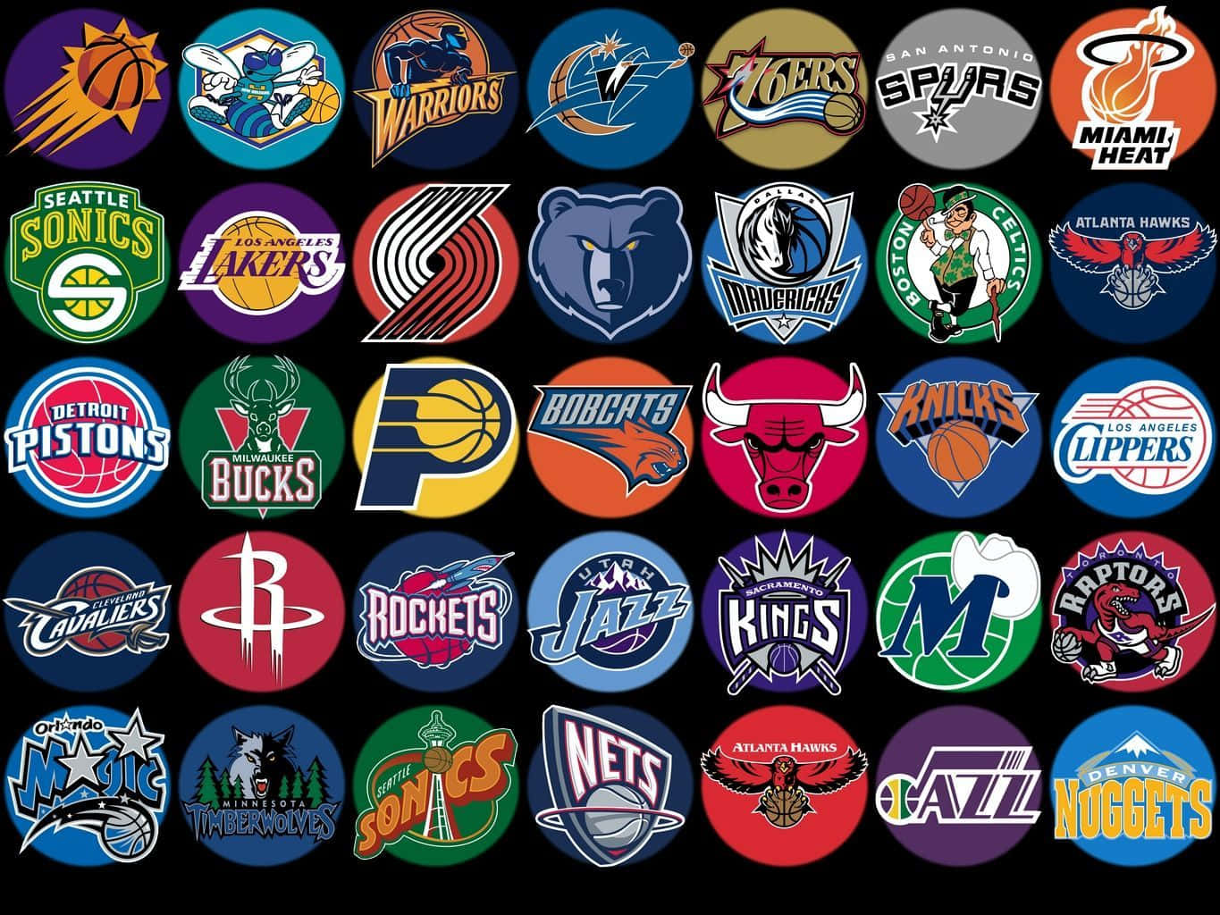 Nba Logos In A Circle With Many Different Teams