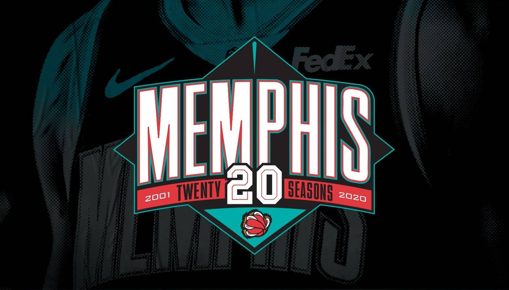 Nba Memphis Grizzlies Logo Twenty Seasons Poster Background