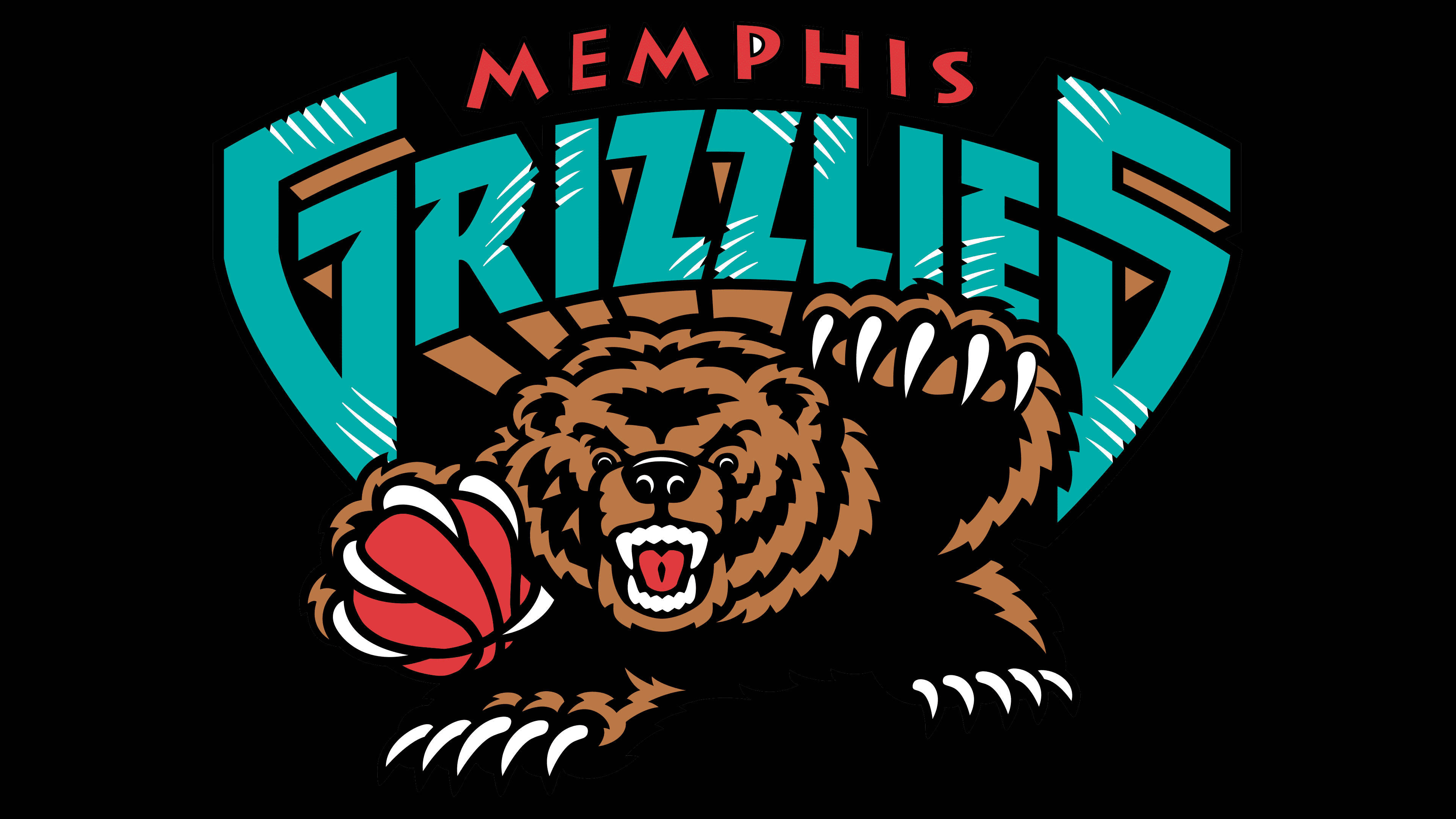 Nba Memphis Grizzlies Logo With Bear Background