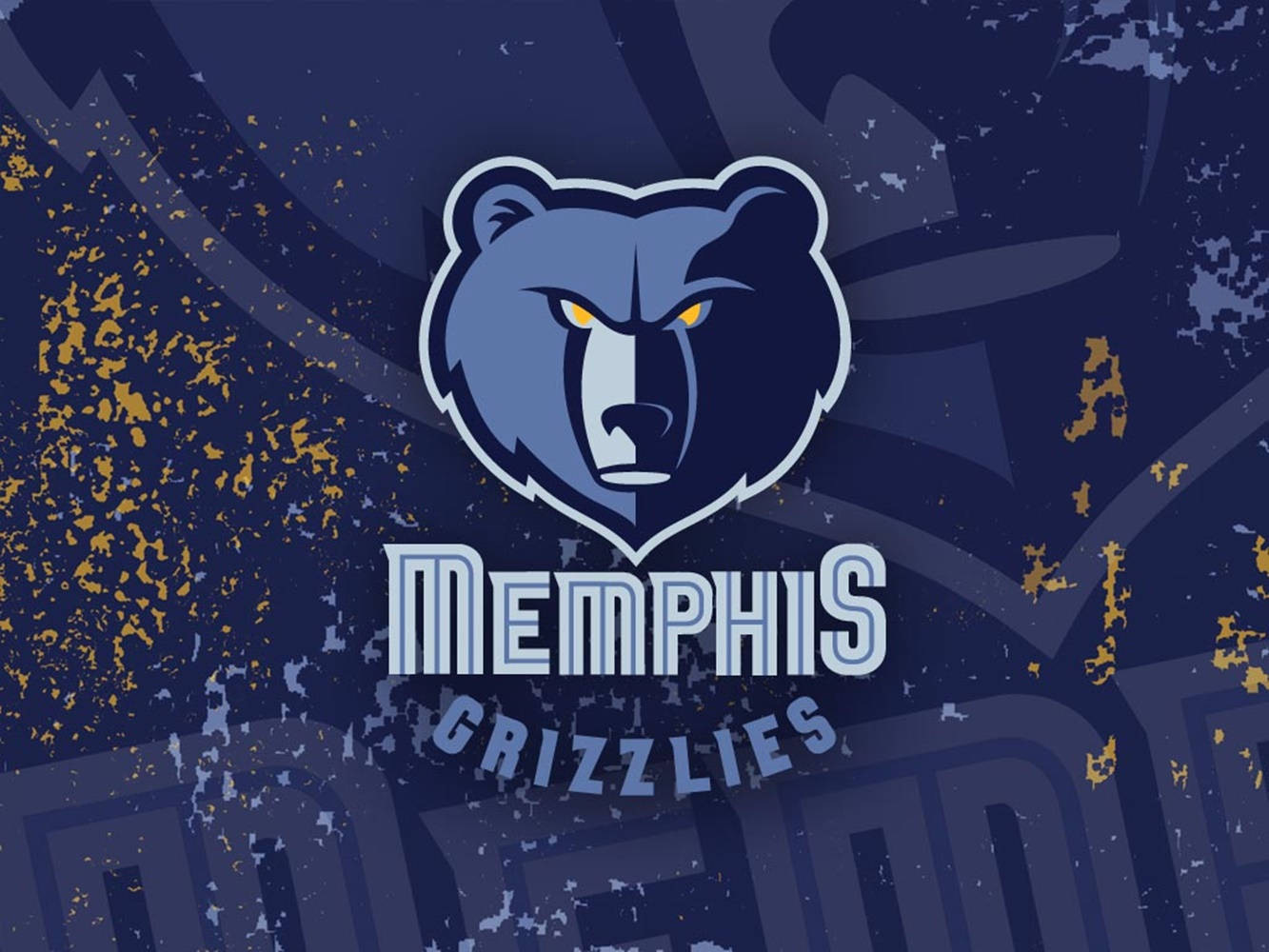 Nba Memphis Grizzlies Logo With Color Splash Background