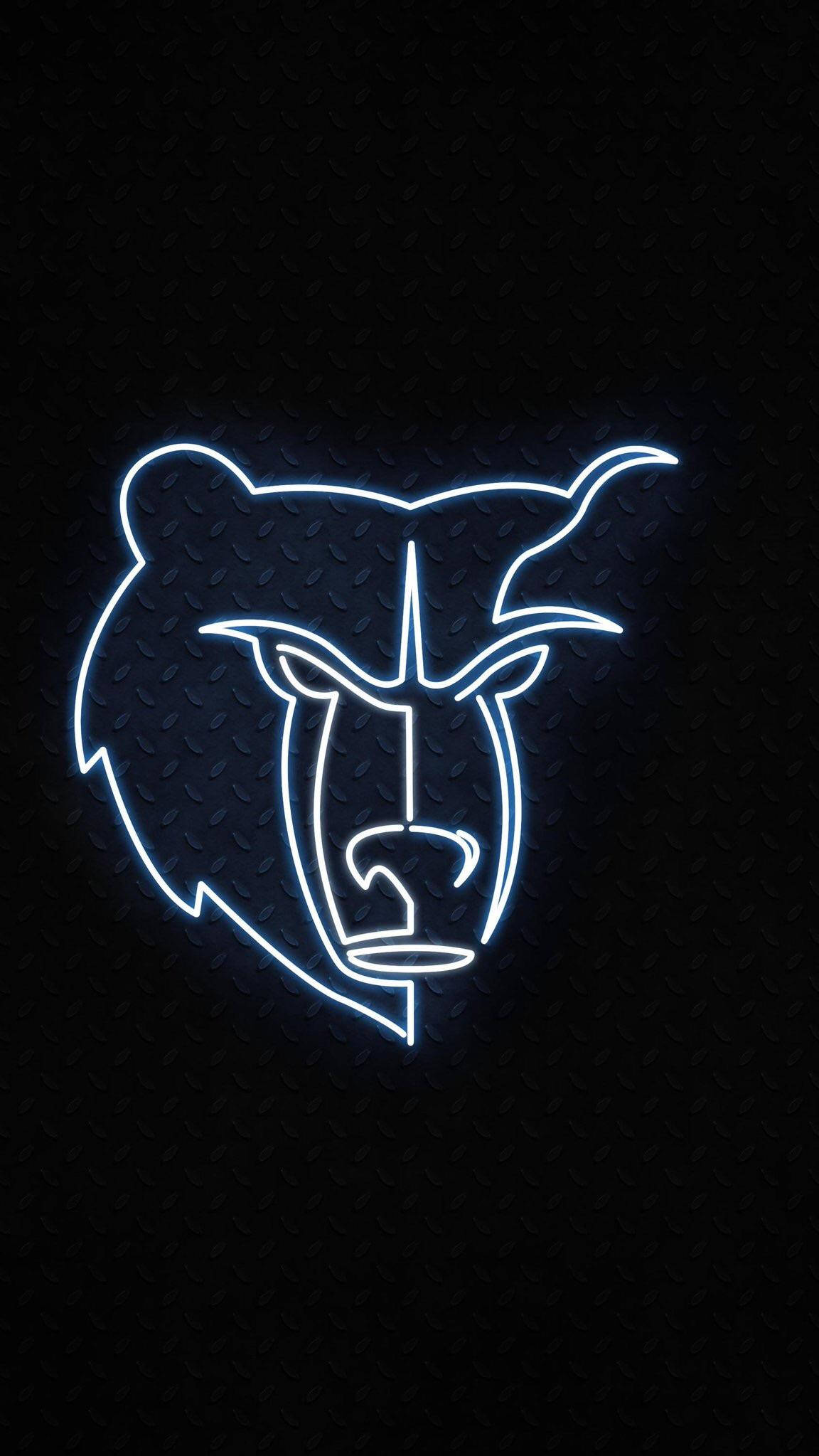 Nba Memphis Grizzlies Logo With Half-face Grizzly Bear Background