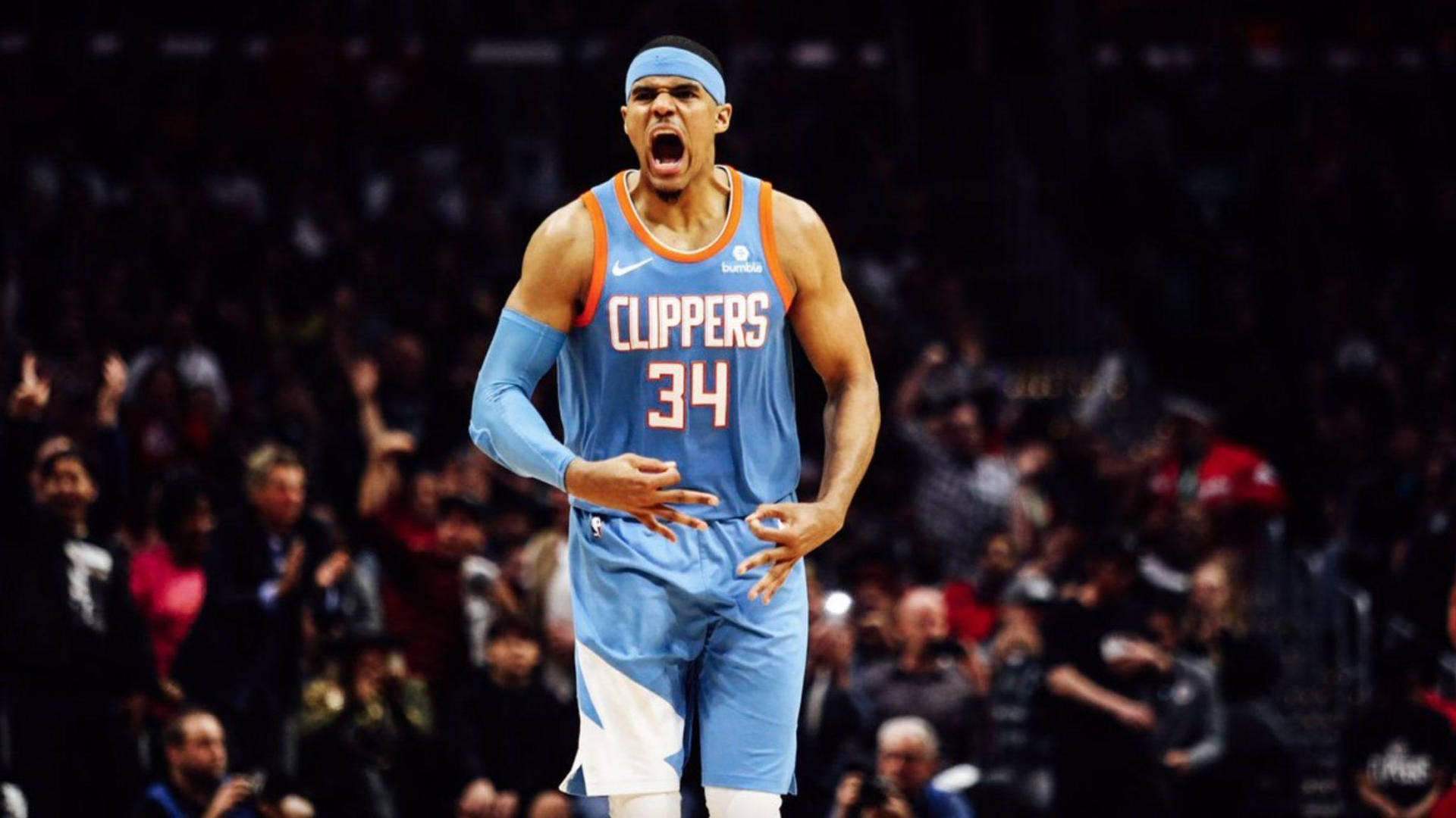 Nba Player Tobias Harris Los Angeles Clippers Shouting