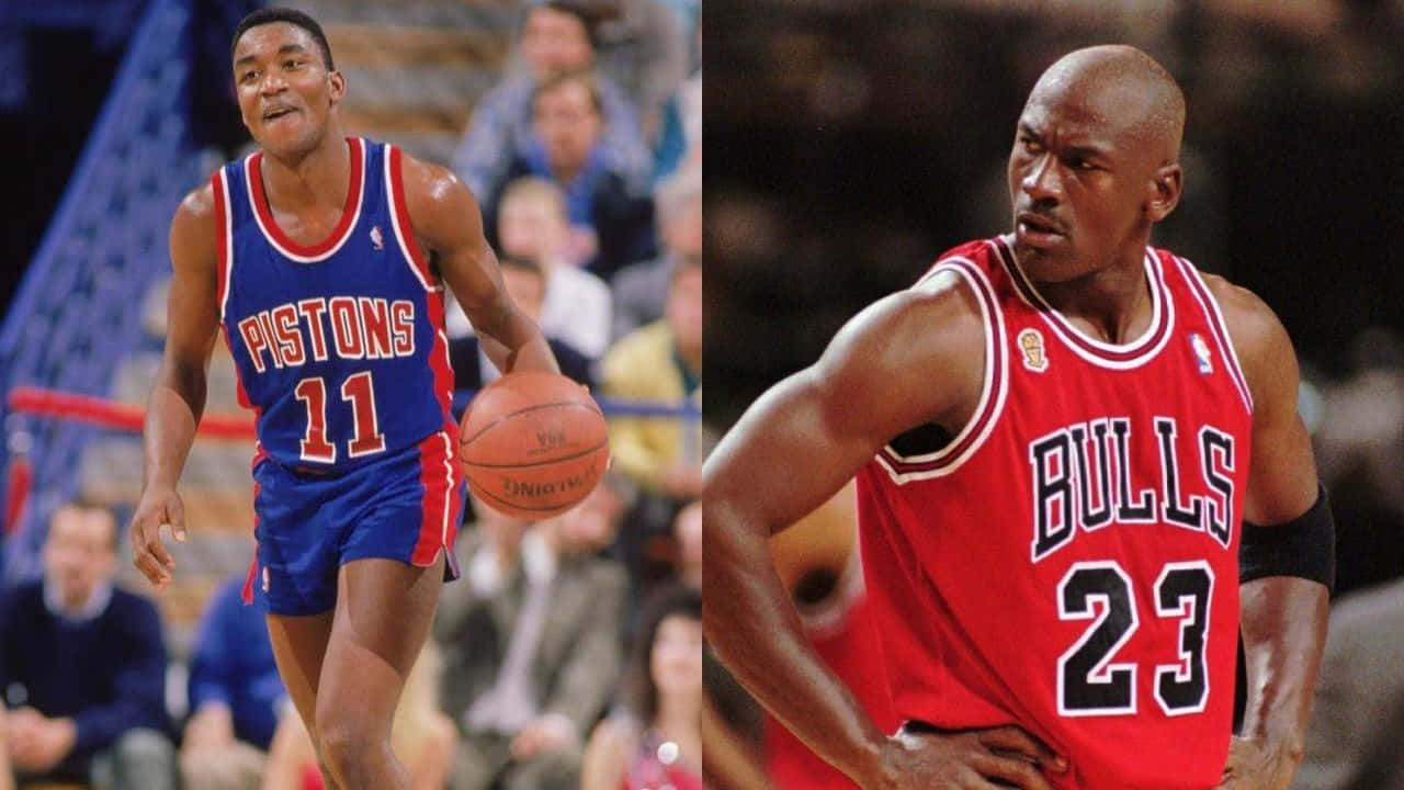 Nba Players Isiah Thomas And Michael Jordan Background