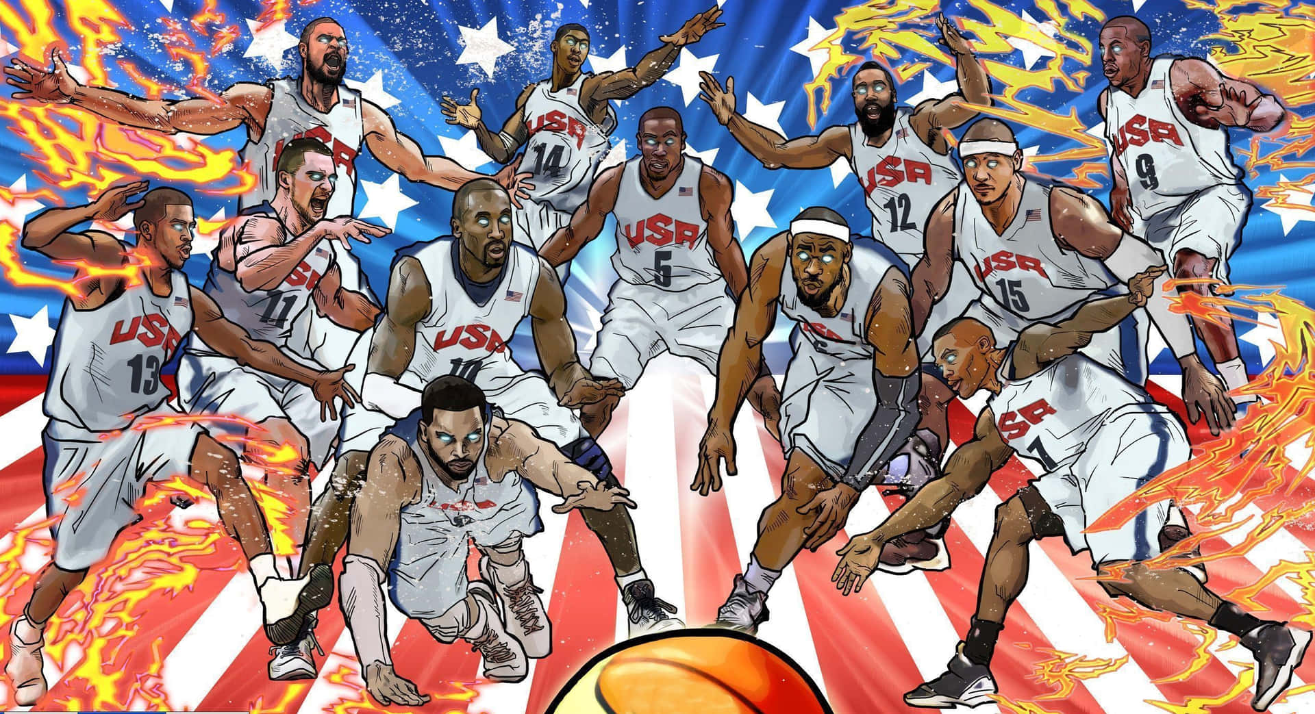 Nba Players Usa Flag