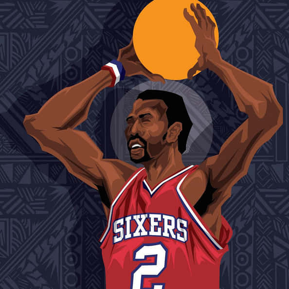 Nba Star Athlete Moses Malone Animation Background