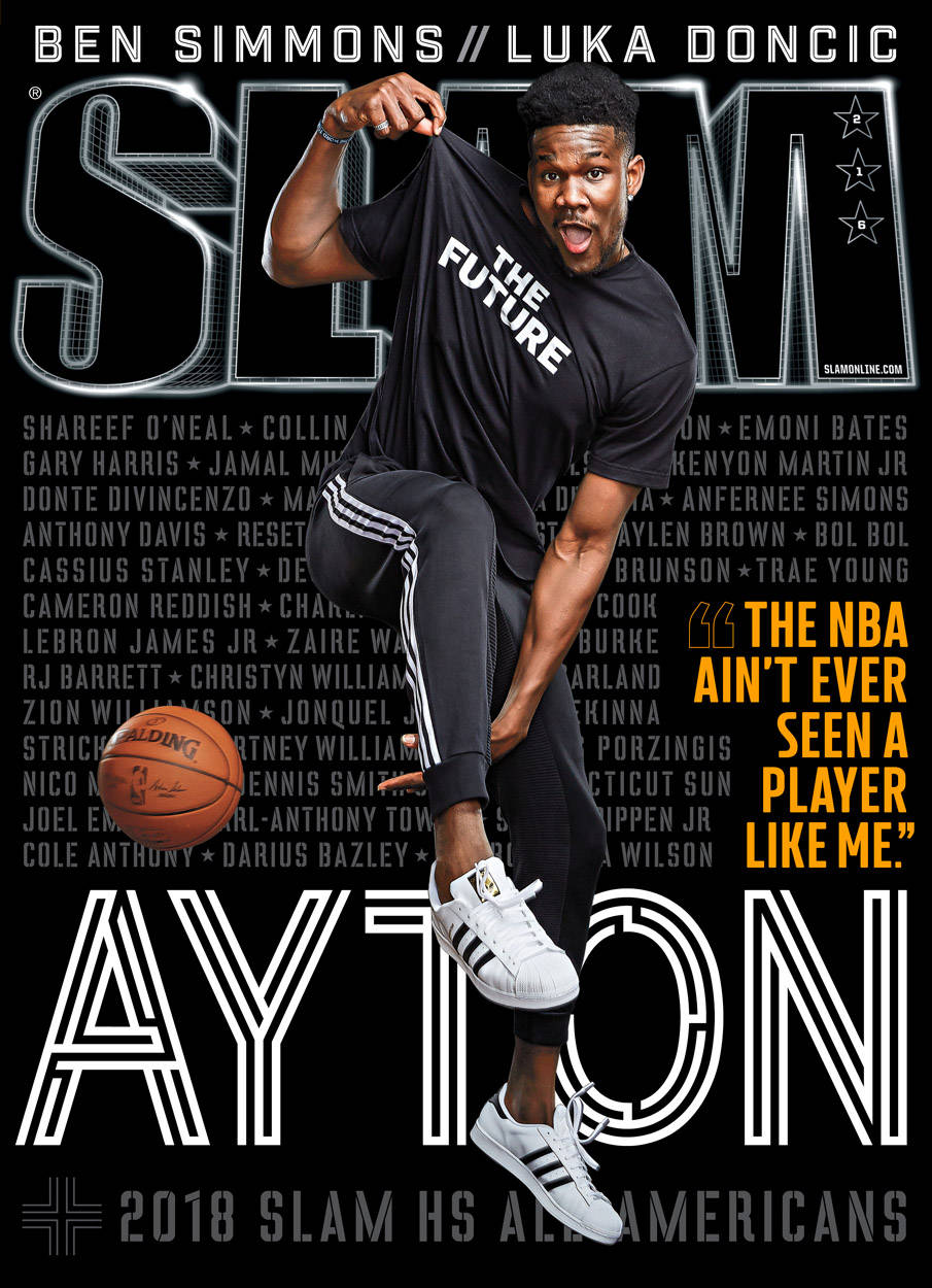 Nba Star Deandre Ayton Slam Cover Shoot Background