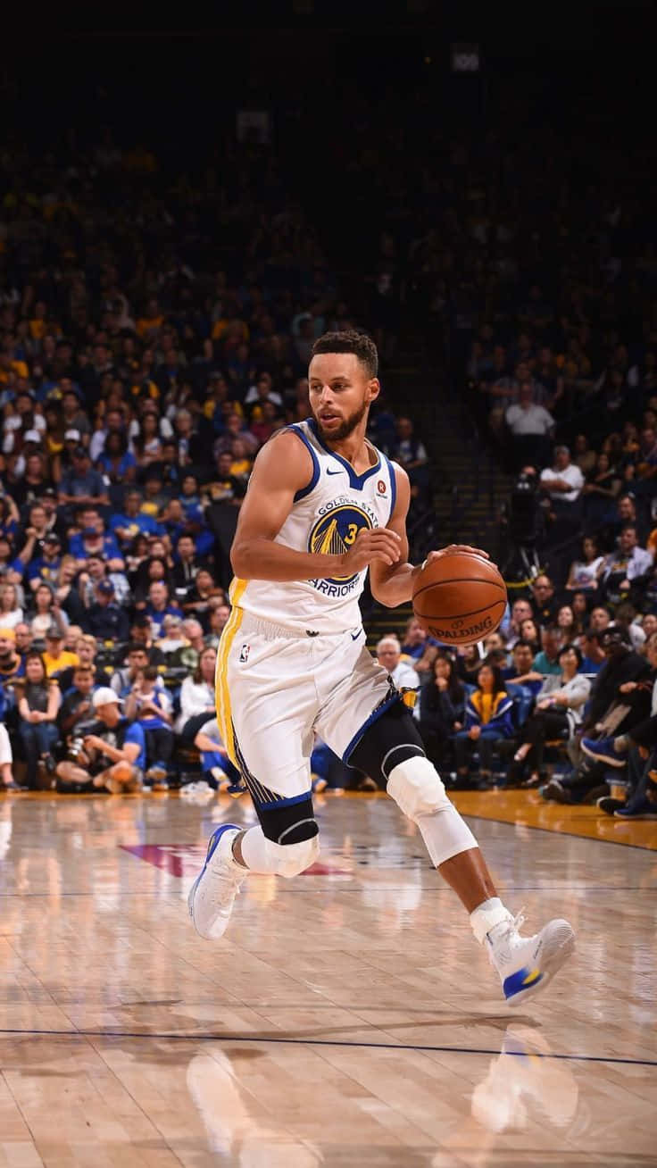 Nba Star Stephen Curry Leveling Up Background