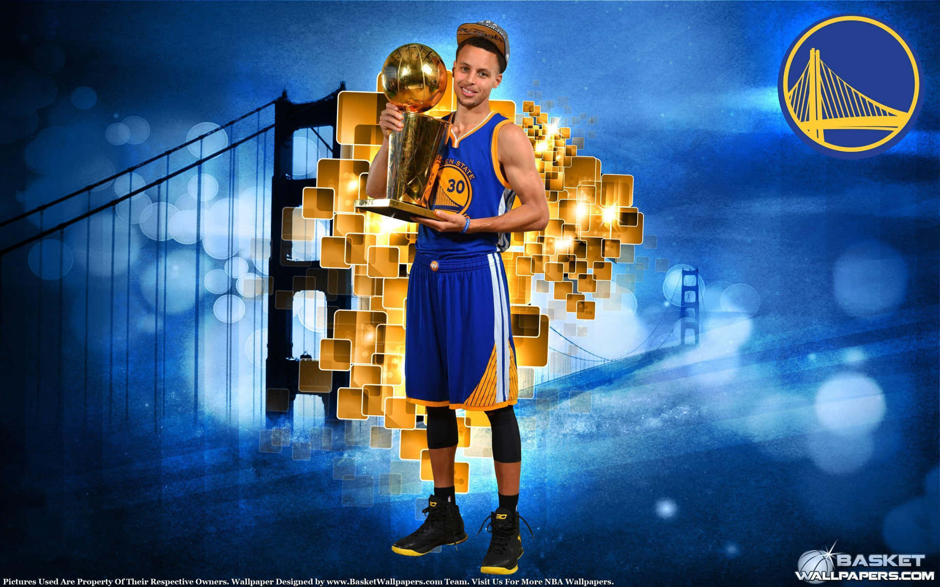 Nba Star Stephen Curry On The Court Background