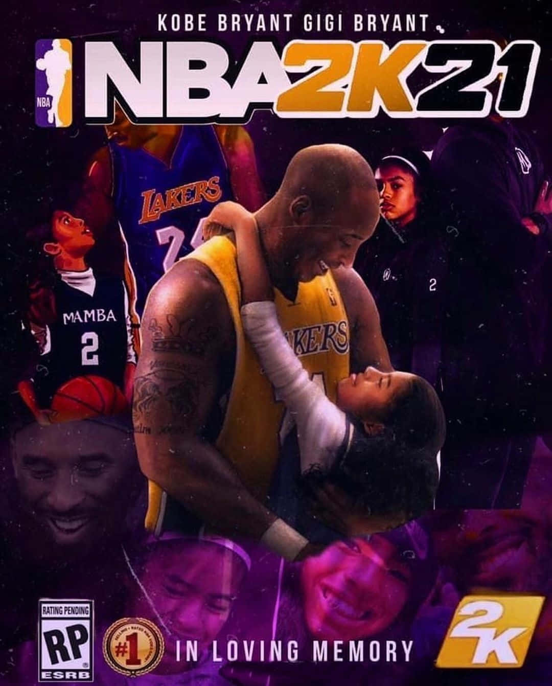 Nba2k21 Kobe Bryant And Gigi Hugging Cover Background
