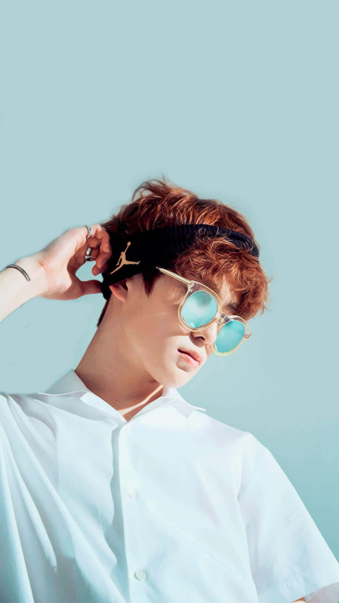 Nct Jaehyun In Sunglasses Fashion Portrait Background