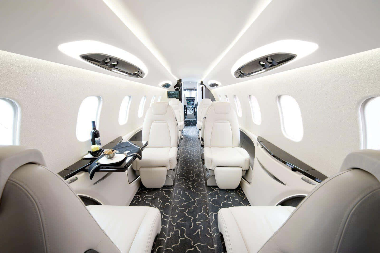 Neat Private Jet Interior Background