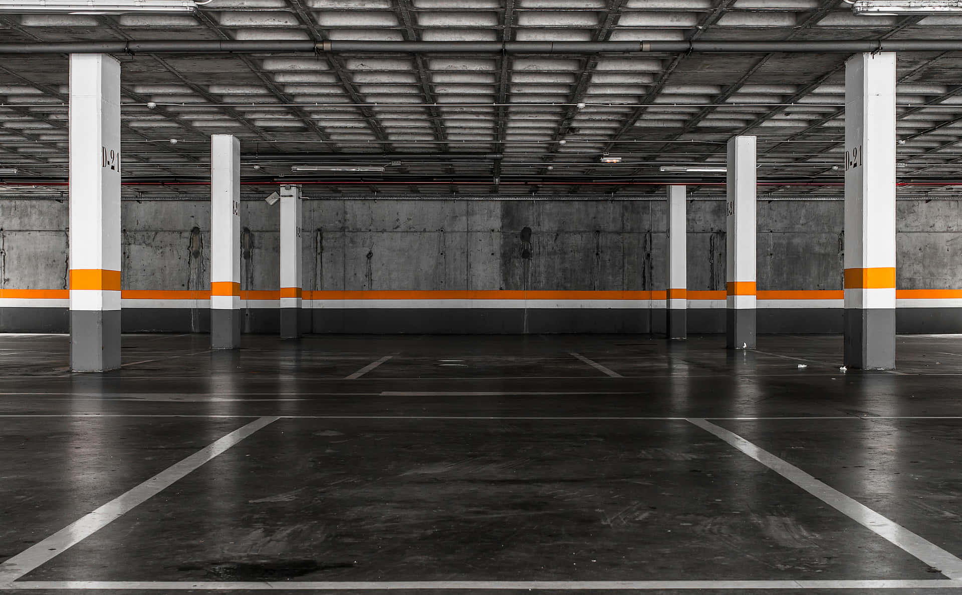 Neat Underground Garage Parking Lot Background