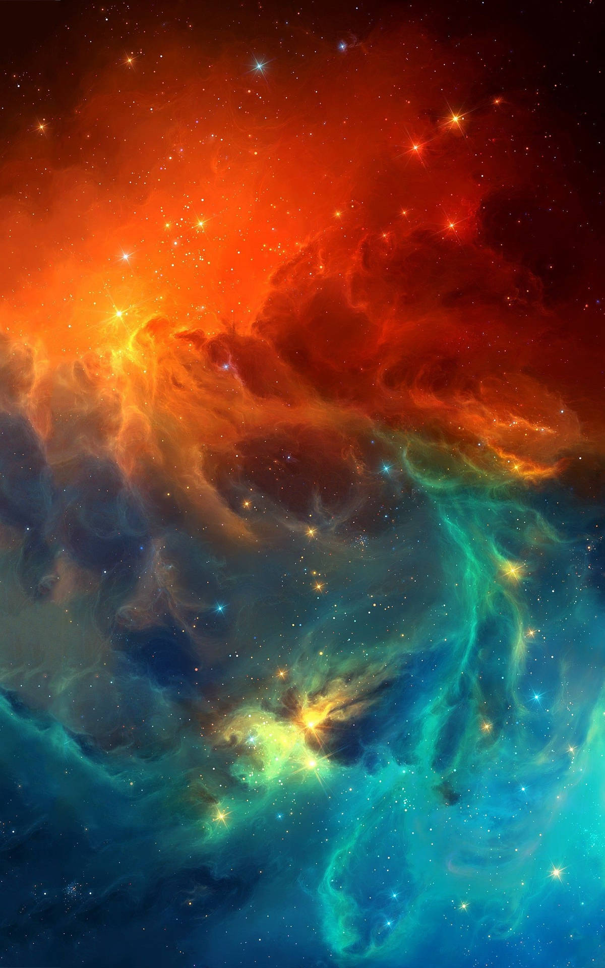 Nebula Digital Art Space Phone Background