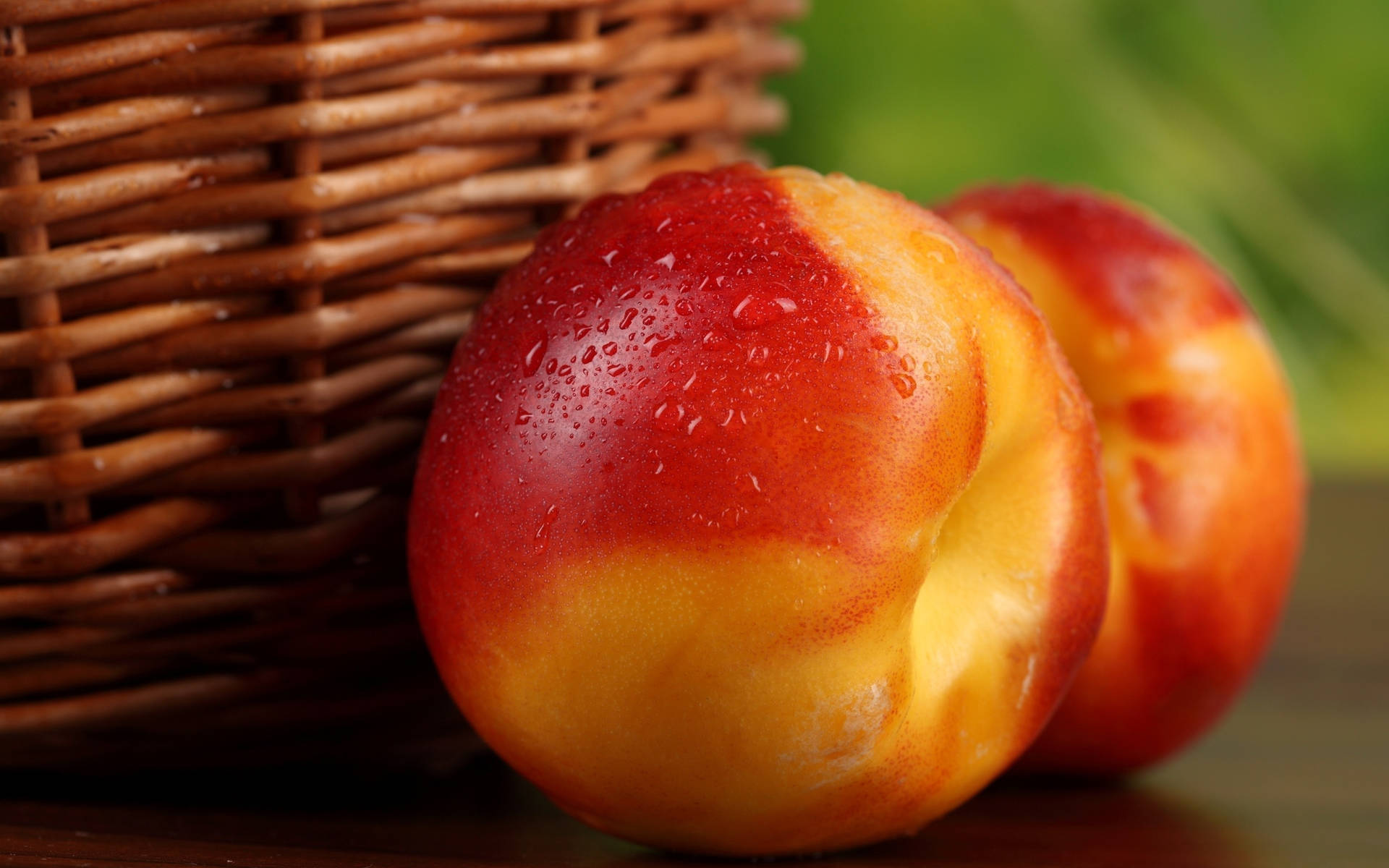 Nectarine Fruit Basket Hd Background