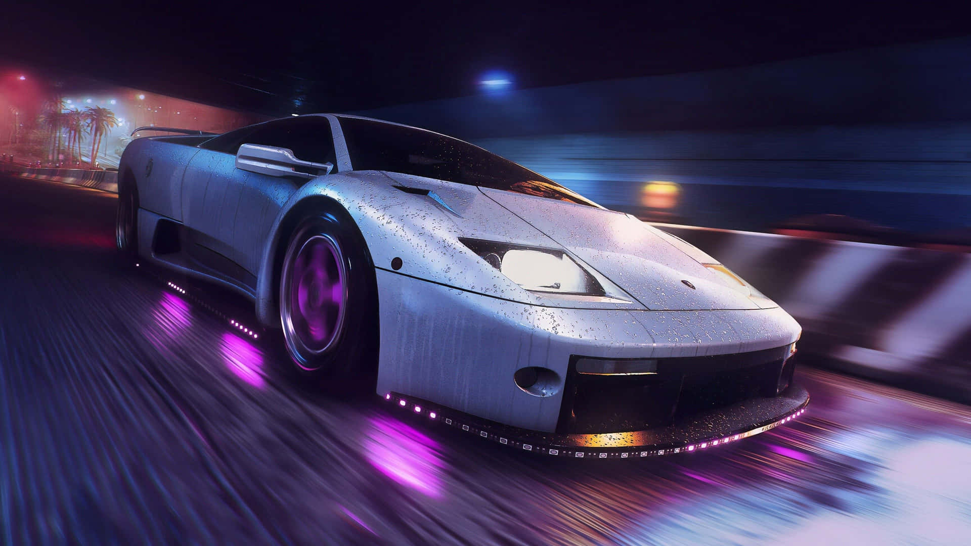 Need For Speed 4k Silver Lamborghini Diablo Background