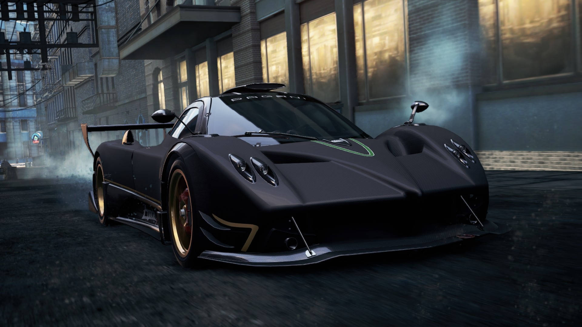 Need For Speed Black Pagani Zonda R Background