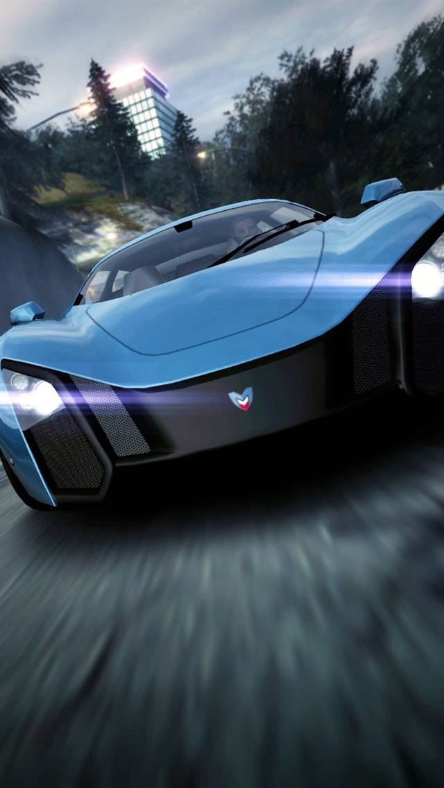 Need For Speed Blue Car Front View Iphone Background