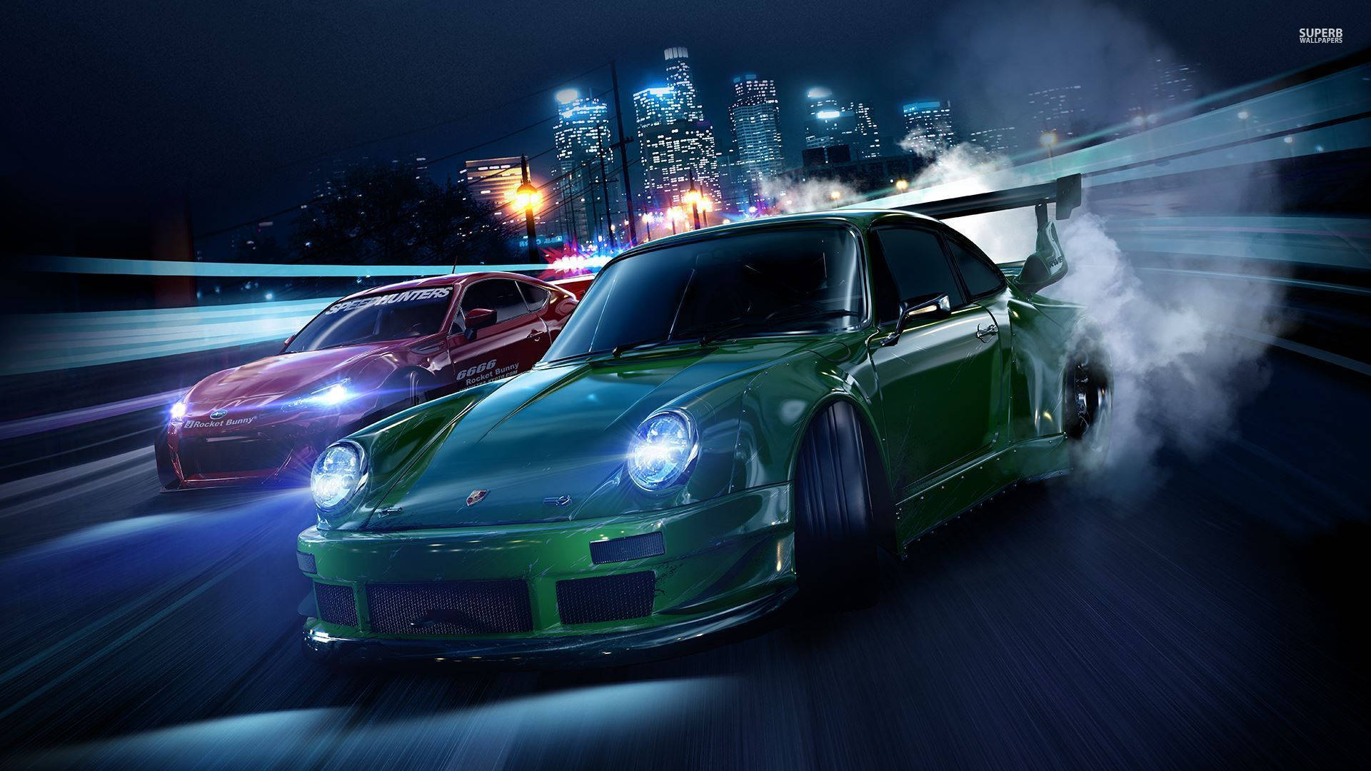 Need For Speed Green Porsche 911 Coupe Background