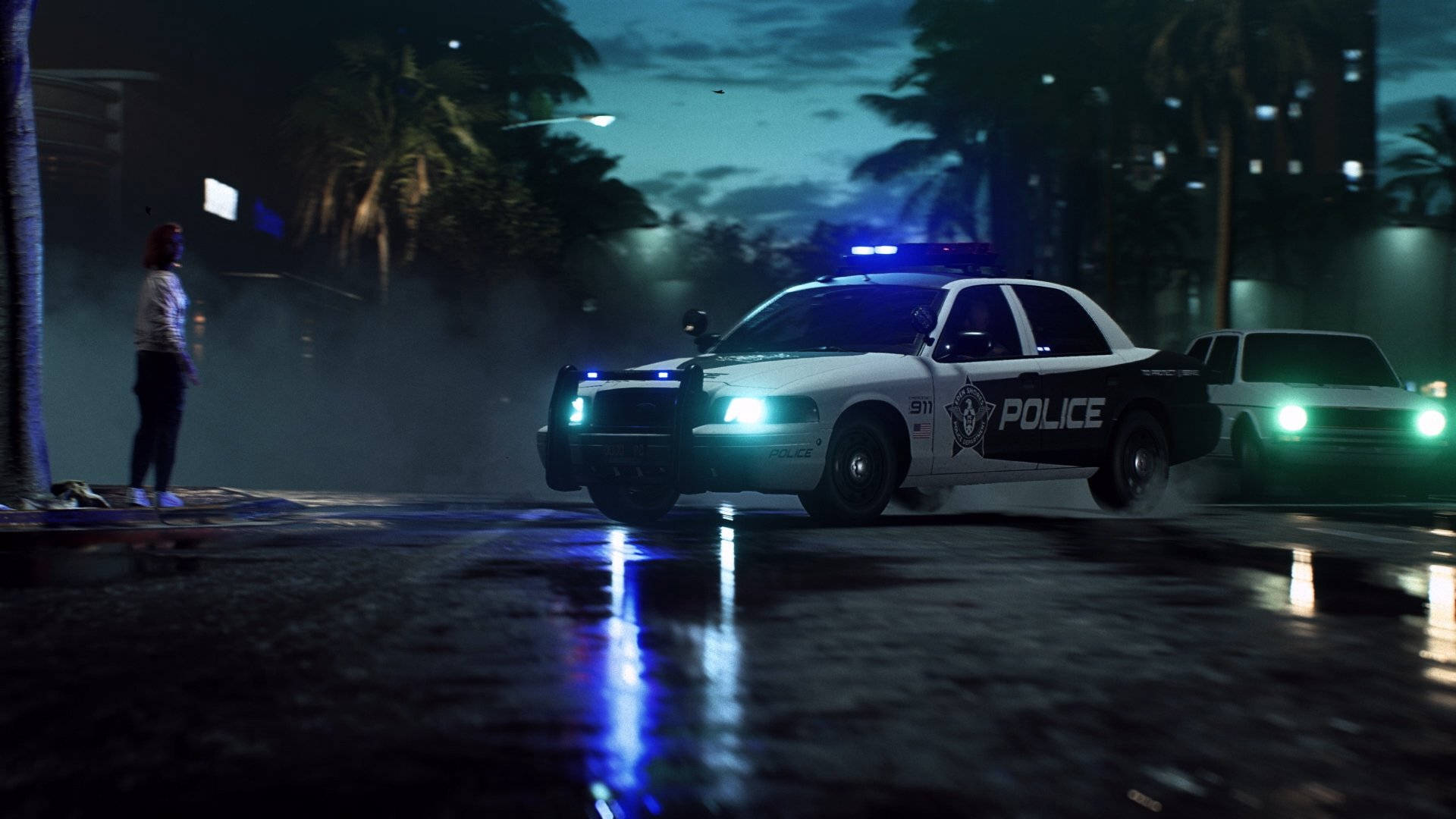 Need For Speed Heat Police Car Background