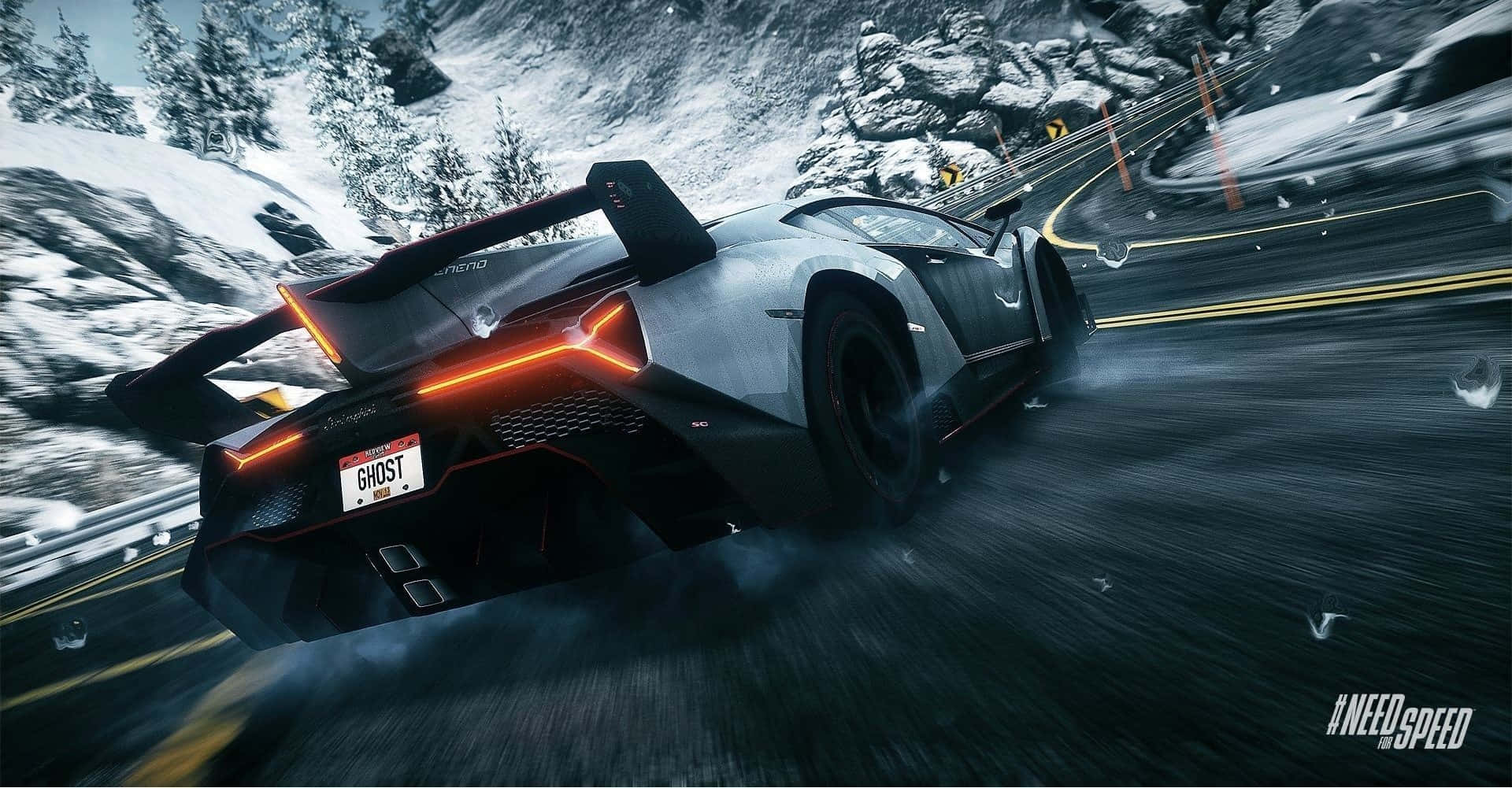 Need For Speed Laptop Snowy Road Background