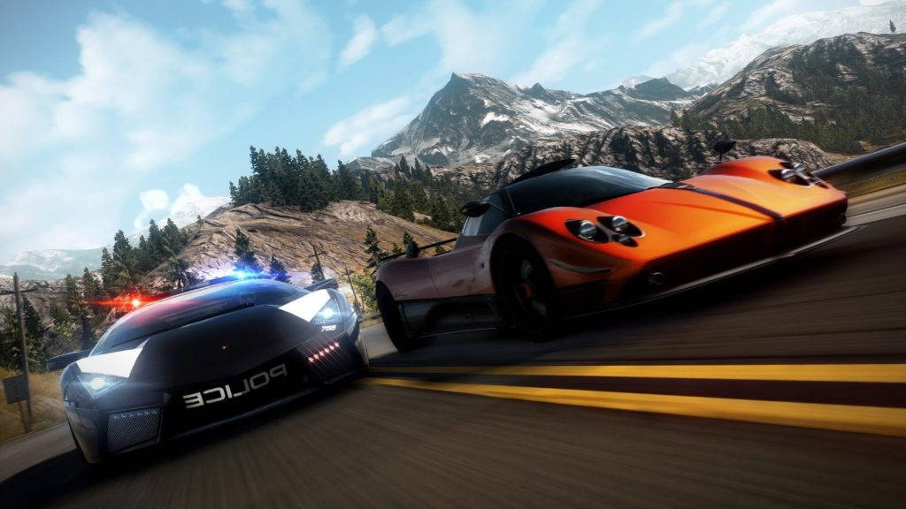 Need For Speed Orange Car Police Pursuit Background