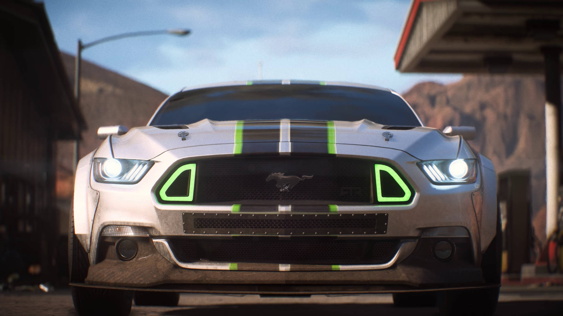 Need For Speed Payback Front Silver Mustang Background