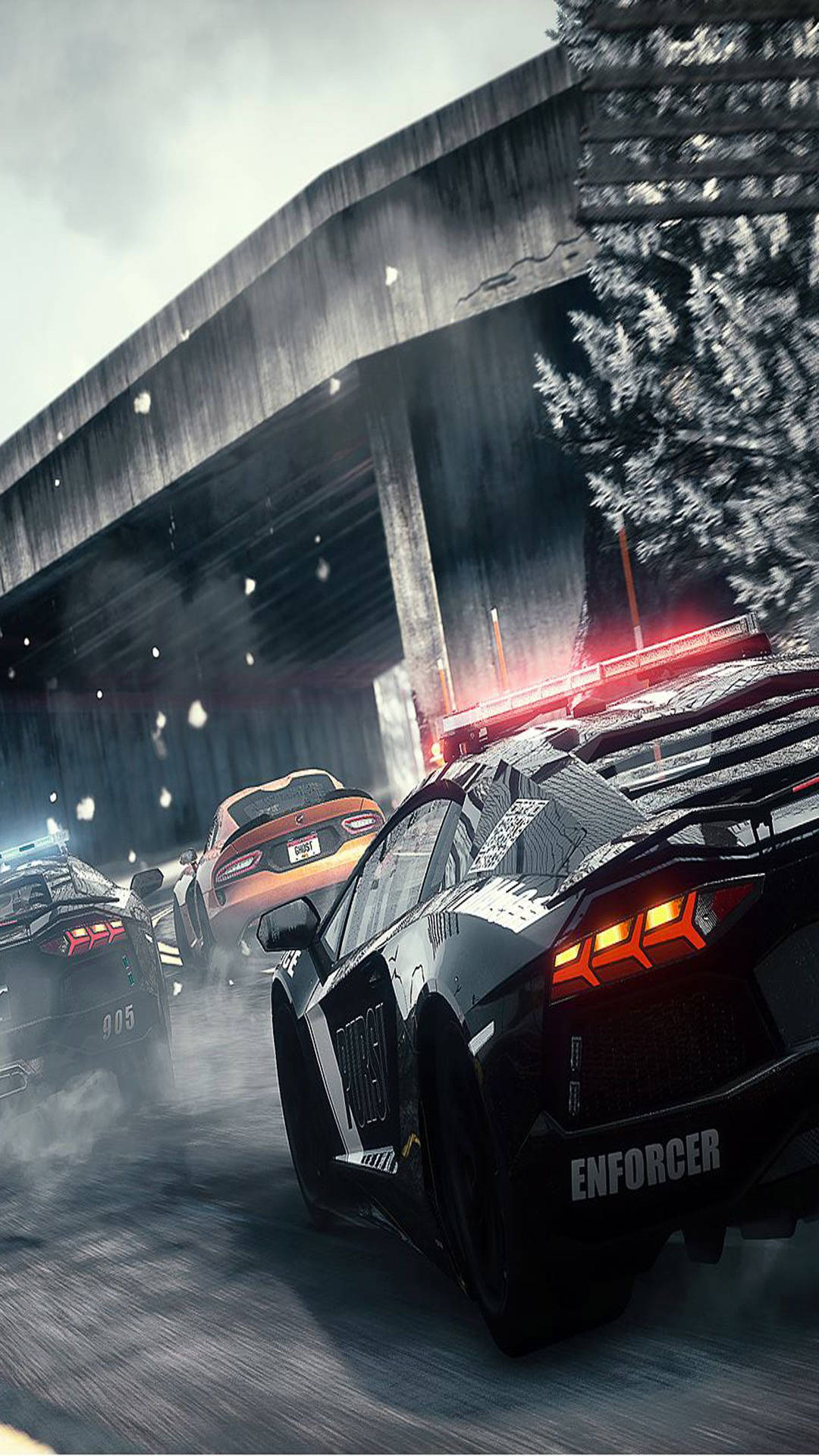 Need For Speed Police Car Chasing Cars Iphone Background