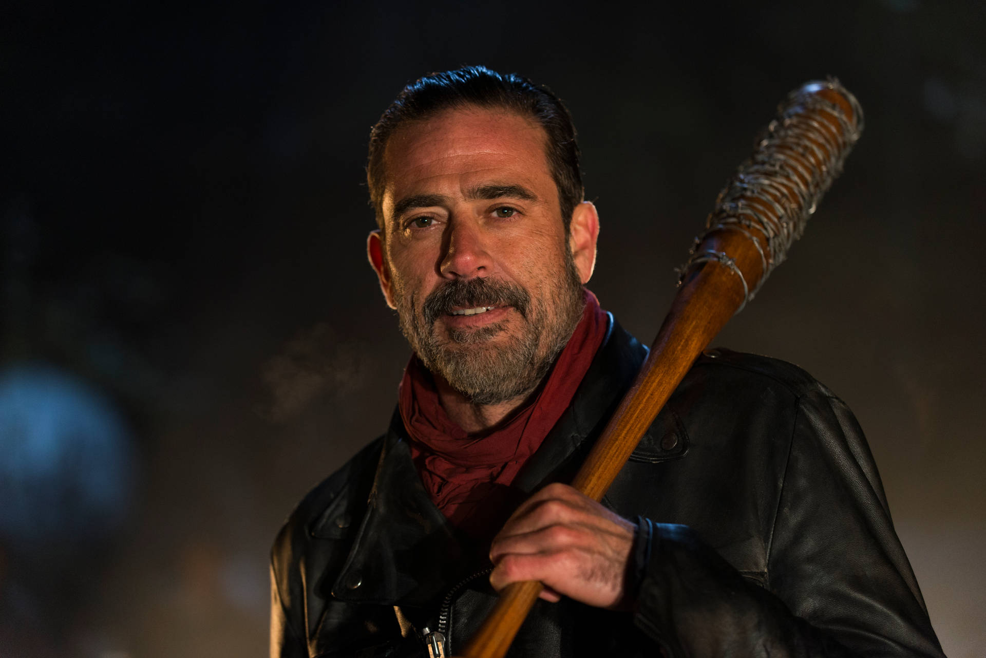 Negan With A Small Smile Background