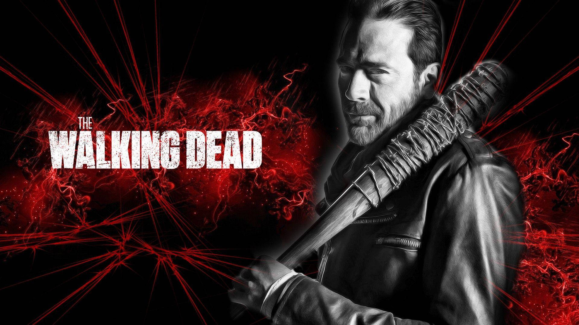 Negan With Red And Black Background