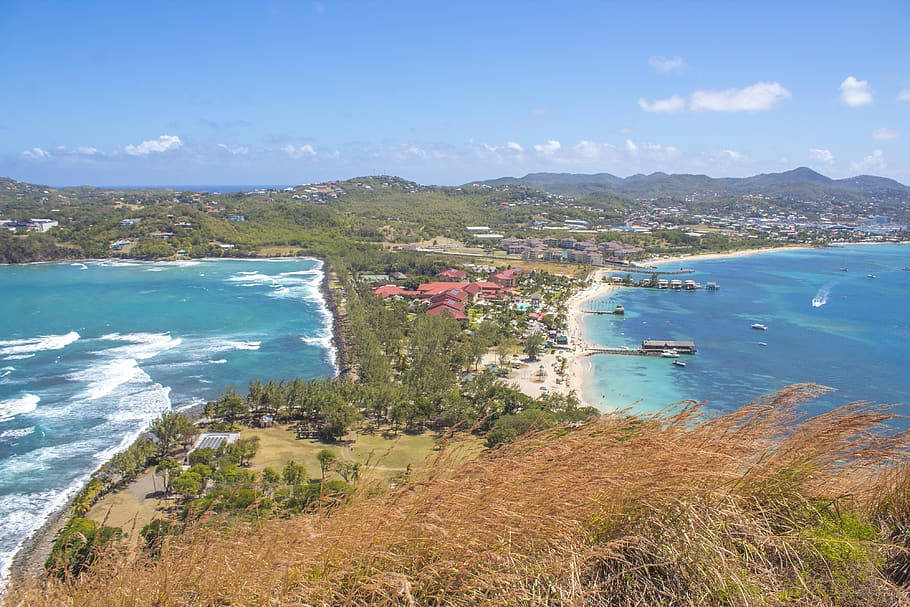 Neighborhood In Between Sea In St Lucia