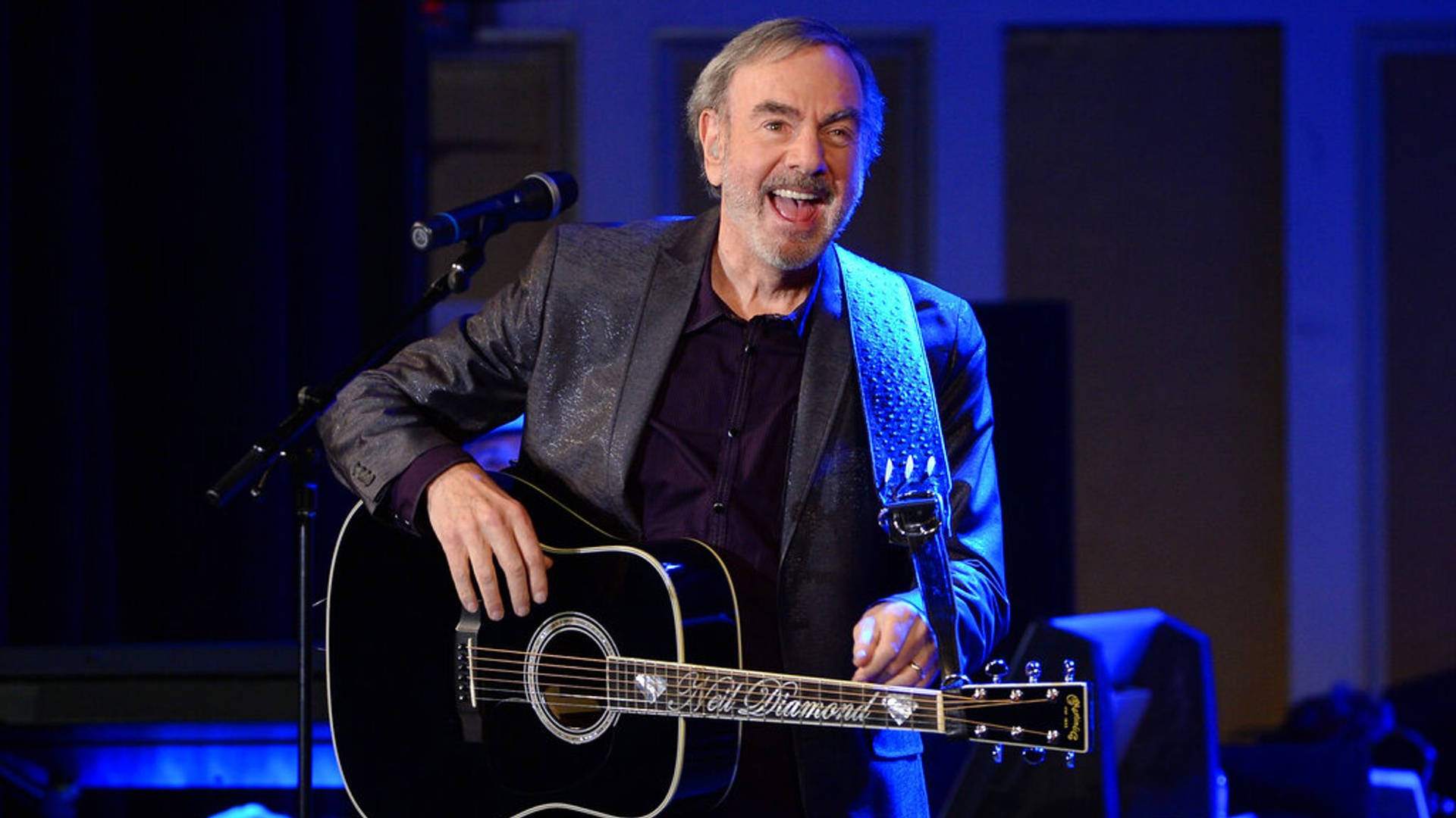 Neil Diamond Black Guitar Background