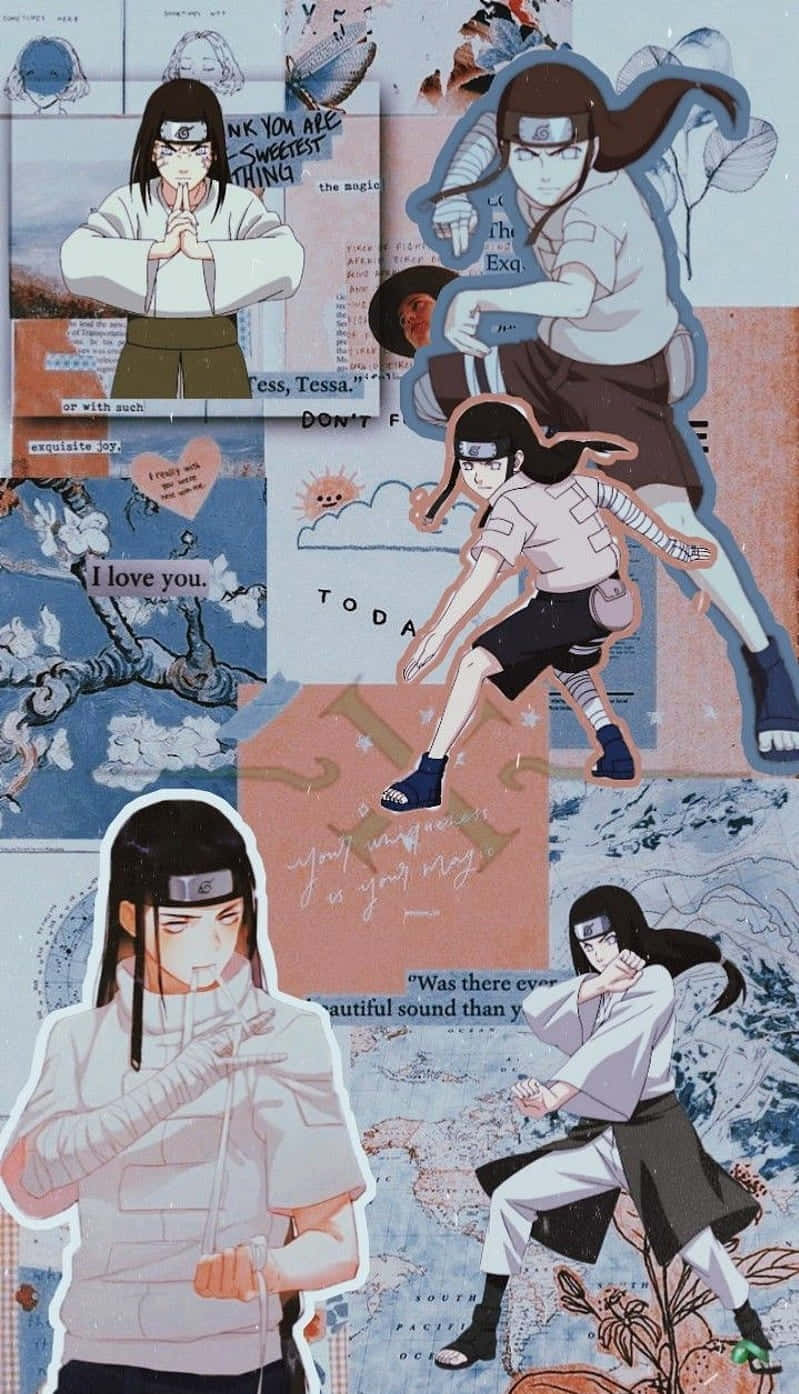 Neji Hyuga Scrapbook Phone Background